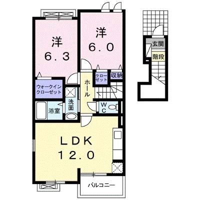 メゾンドールＡ 203【管理NO：1-016602001-02030】 ★家具家電は申し込み後に搬入しますの外観画像