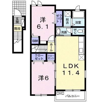 メゾン・プラシードＣ 201【管理NO：1-016421603-02010】 ★家具家電は申し込み後に搬入します★の外観画像