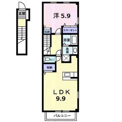 エスポワール 201【管理NO：1-012139701-02010】 ★家具家電は申し込み後に搬入しますの外観画像