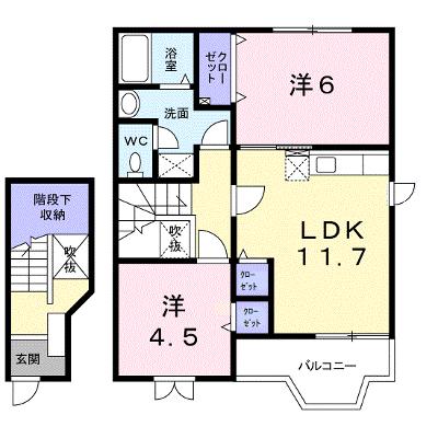 ニュークレストールソフィアＢ 202【管理NO：1-009469402-02020】 ★家具家電は申し込み後に搬入しますの外観画像