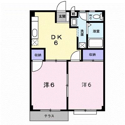 エバーグリーンかんぎⅡ 102【管理NO：1-004775402-01020】 ★家具家電は申し込み後に搬入しますの外観画像