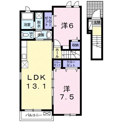 プリムローズ 203【管理NO：1-018105801-02030】 ★家具家電は申し込み後に搬入します★の外観画像