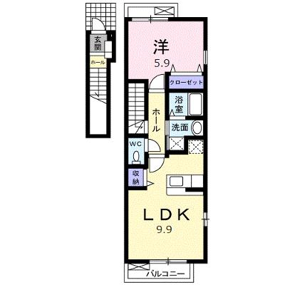 アヴニール　Ⅱ 201【管理NO：1-013722002-02010】 ★家具家電は申し込み後に搬入しますの外観画像