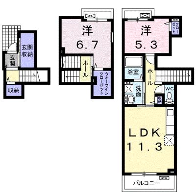 モデルノ　カーサ 202【管理NO：1-018259201-02020】 ★家具家電は申し込み後に搬入しますの外観画像