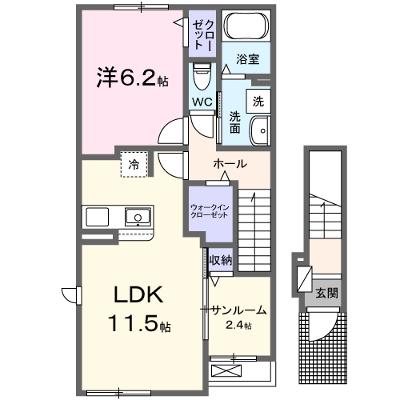 ラヴィベール　Ⅱ 201【管理NO：1-028320501-02010】 ★家具家電は申し込み後に搬入しますの外観画像