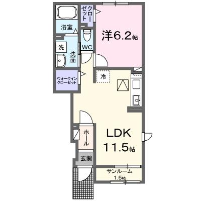 アウローラ鶴崎Ⅱ 103【管理NO：1-028109602-01030】 ★家具家電は申し込み後に搬入しますの外観画像