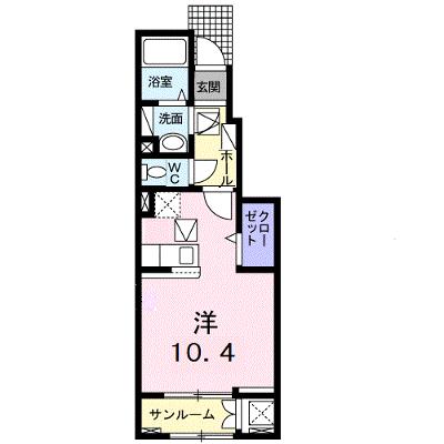 アネット大在Ａ 104【管理NO：1-025628801-01040】 ★家具家電は申し込み後に搬入しますの外観画像