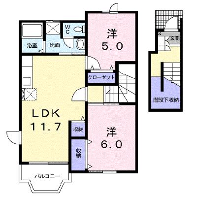 クレストールふじⅡ 203【管理NO：1-011665701-02030】 ★家具家電は申し込み後に搬入しますの外観画像
