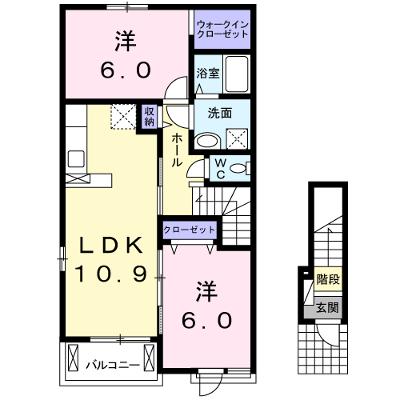 コリーヌＥ 201【管理NO：1-021409102-02010】 ★家具家電は申し込み後に搬入します★の外観画像