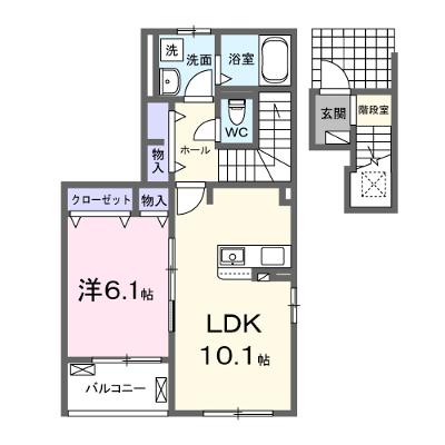 アバンツァートⅠ 201【管理NO：1-027251401-02010】 ★家具家電は申し込み後に搬入します★の外観画像