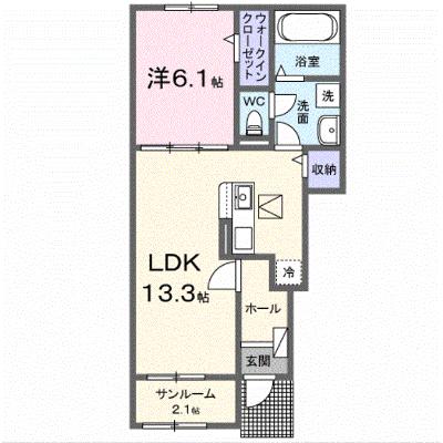 カルムメゾン 102【管理NO：1-028458501-01020】 ★家具家電は申し込み後に搬入します 2026年08月下旬入居可能の外観画像