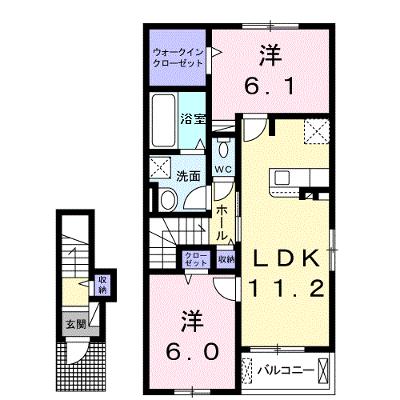 Ｌａｖｉｅ　ｃｌａｉｒ　Ⅵ 202【管理NO：1-025213402-02020】 ★家具家電は申し込み後に搬入しますの外観画像