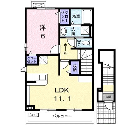 エスポアールＡ 201【管理NO：1-017149001-02010】 ★家具家電は申し込み後に搬入しますの外観画像