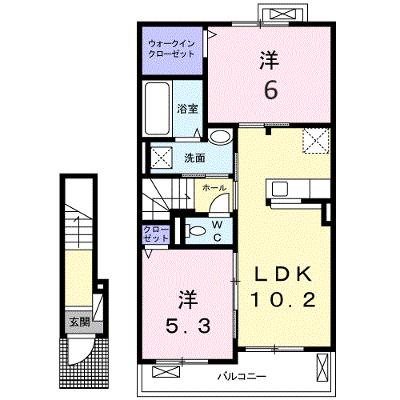 デリスドール　Ⅰ 202【管理NO：1-024964501-02020】 ★家具家電は申し込み後に搬入しますの外観画像