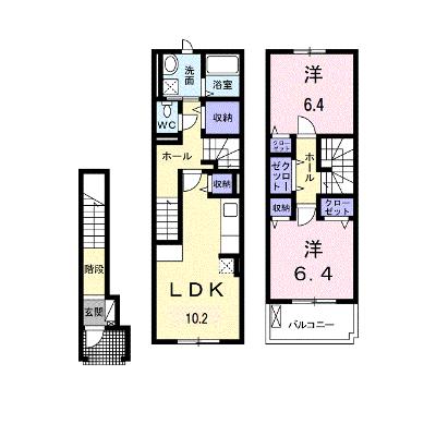 エルミタージュ 203【管理NO：1-021135601-02030】 ★家具家電は申し込み後に搬入しますの外観画像