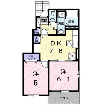 クレセールＡ 101【管理NO：1-018118601-01010】の外観画像