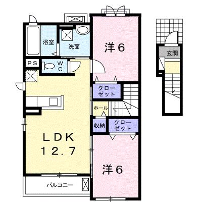 サンリット平原　Ⅱ 204【管理NO：1-024678302-02040】 ★家具家電は申し込み後に搬入します★の外観画像