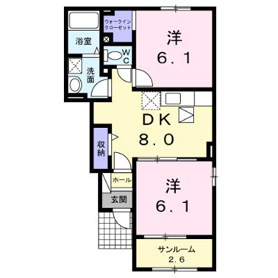 らんたん　１ 104【管理NO：1-019155201-01040】 ★家具家電は申し込み後に搬入します★の外観画像