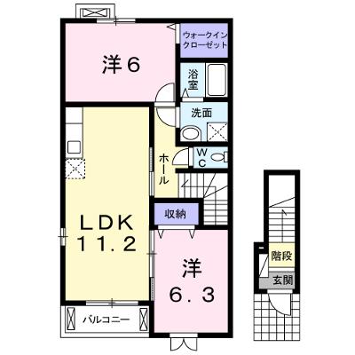 メゾン・ド・ラパン 201【管理NO：1-017262501-02010】 ★家具家電は申し込み後に搬入しますの外観画像