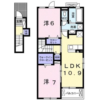 メルヴェイユ　Ⅰ 201【管理NO：1-024952201-02010】 ★家具家電は申し込み後に搬入しますの外観画像