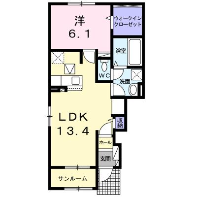 ドゥウェル　メヌエット　Ⅰ 101【管理NO：1-024798801-01010】 ★家具家電は申し込み後に搬入しますの外観画像