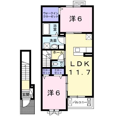 メゾン・ド・コンフォート　Ⅱ 203【管理NO：1-024710402-02030】 ★家具家電は申し込み後に搬入します★の外観画像