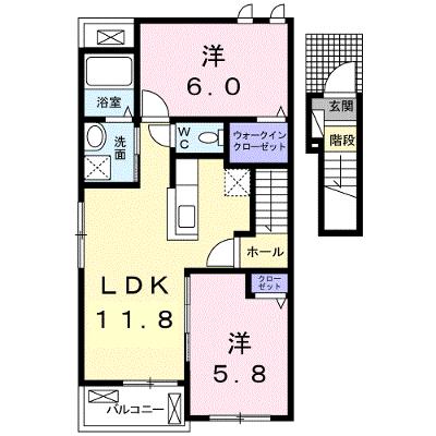 リナリア　Ⅱ 204【管理NO：1-023808502-02040】 ★家具家電は申し込み後に搬入しますの外観画像