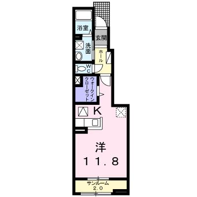 プリムローズ　Ⅱ　Ｂ 104【管理NO：1-023394202-01040】 ★家具家電は申し込み後に搬入しますの外観画像