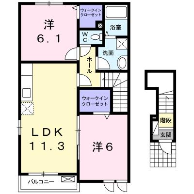 ウエストインＡ 201【管理NO：1-016089601-02010】 ★家具家電は申し込み後に搬入します★の外観画像