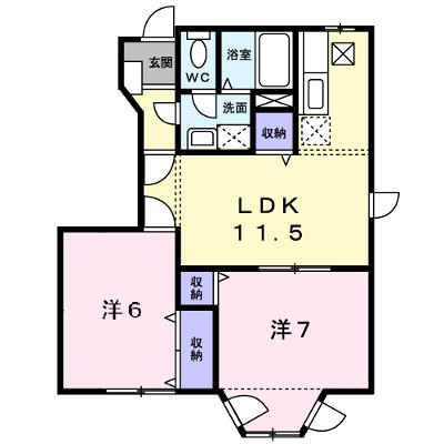 ブラサム平山Ⅱ 101【管理NO：1-010778601-01010】 ★家具家電は申し込み後に搬入しますの外観画像