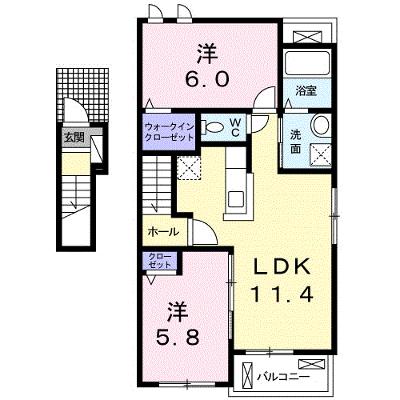 エスポワールⅡ 201【管理NO：1-024018302-02010】 2026年07月下旬入居可能の外観画像
