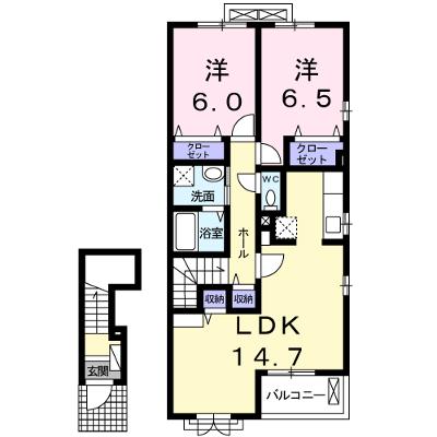 ラ・ルーチェⅡ 203【管理NO：1-021848402-02030】 ★家具家電は申し込み後に搬入しますの外観画像