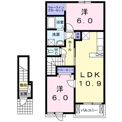メゾン・いずみ　Ｂ 202【管理NO：1-019155602-02020】 ★家具家電は申し込み後に搬入します★の外観画像
