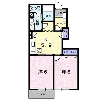 レイベルポート松元Ａ棟 103【管理NO：1-012307301-01030】 ★家具家電は申し込み後に搬入しますの外観画像