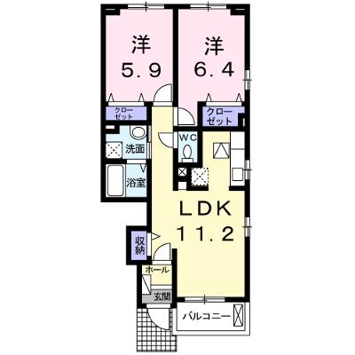 ラ・ルーチェⅡ 103【管理NO：1-021848402-01030】 ★家具家電は申し込み後に搬入しますの外観画像