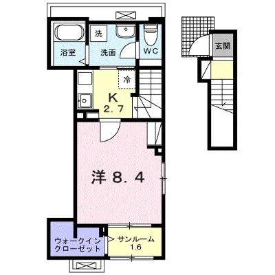 ベル・アンジュ 201【管理NO：1-027785501-02010】 ★家具家電は申し込み後に搬入しますの外観画像