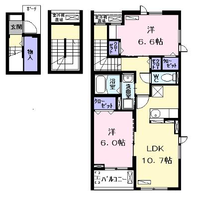 ラナンキュラスⅡ 301【管理NO：1-026294601-03010】 ★家具家電は申し込み後に搬入します★の外観画像
