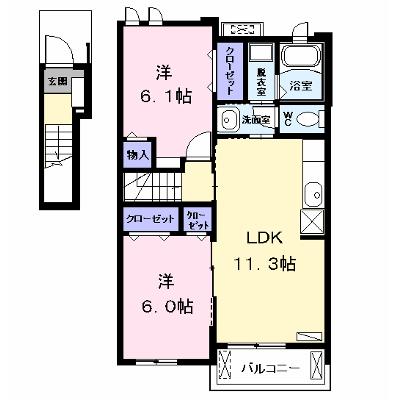 メゾン・ド・ソレーユⅡＡ 202【管理NO：1-017769501-02020】 ★家具家電は申し込み後に搬入しますの外観画像