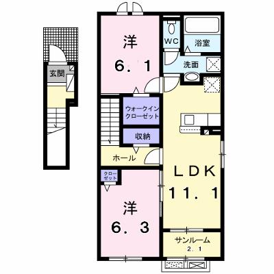 ランス　Ａ 201【管理NO：1-027470801-02010】 ★家具家電は申し込み後に搬入します★の外観画像