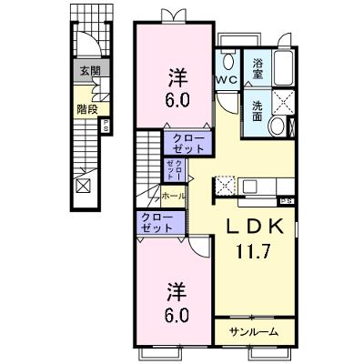 アダージォ 201【管理NO：1-014310701-02010】 ★家具家電は申し込み後に搬入しますの外観画像