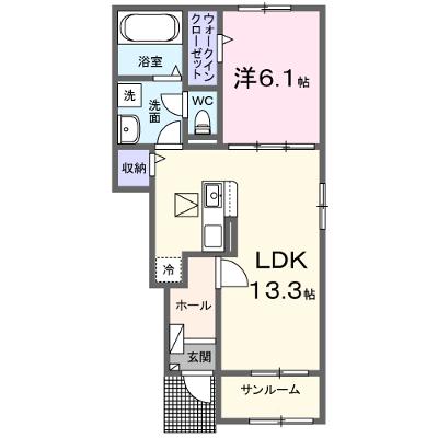 グリーンリーフⅠ 103【管理NO：1-028611701-01030】 ★家具家電は申し込み後に搬入します★ ★2026年09月下旬入居可能★の外観画像