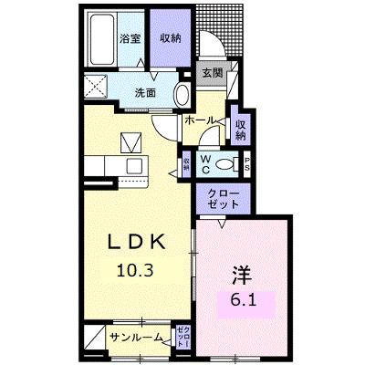 アイプレイス敦賀 103【管理NO：1-027246901-01030】 ★家具家電は申し込み後に搬入します★の外観画像
