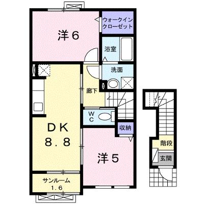 ヒルズ　キザキ　Ｅ 203【管理NO：1-017482201-02030】 ★家具家電は申し込み後に搬入します 2026年08月上旬入居可能の外観画像