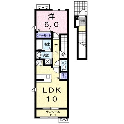 ウィングⅠ 205【管理NO：1-017489201-02050】 ★家具家電は申し込み後に搬入しますの外観画像
