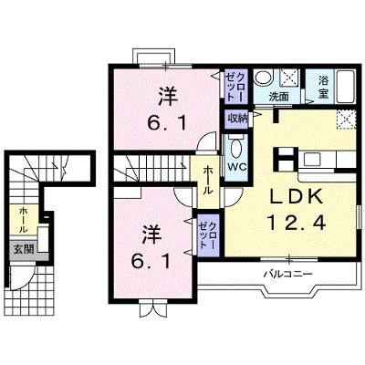 ベルファニー楠Ａ 203【管理NO：1-012821201-02030】 ★家具家電は申し込み後に搬入します★の外観画像