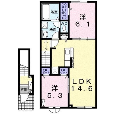 ヴィラＫ　Ⅵ 203【管理NO：1-027842901-02030】 ★家具家電は申し込み後に搬入します★ ★2026年11月中旬入居可能★の外観画像