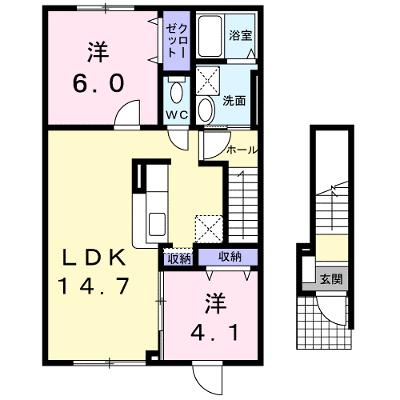 ベル・プロムナードⅡ 201【管理NO：1-019494902-02010】 ★家具家電は申し込み後に搬入しますの外観画像
