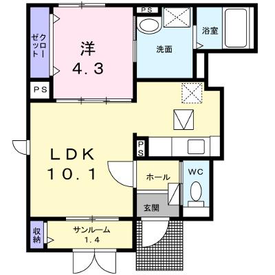 ウェルス　ノーブル 101【管理NO：1-023231901-01010】 ★家具家電は申し込み後に搬入します★ ★2026年11月中旬入居可能★の外観画像