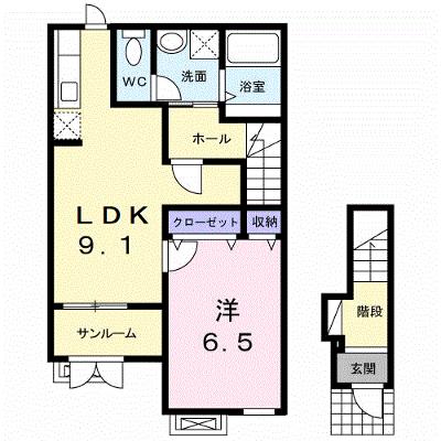 プラシードⅠ 202【管理NO：1-017145301-02020】 2026年08月中旬入居可能の外観画像