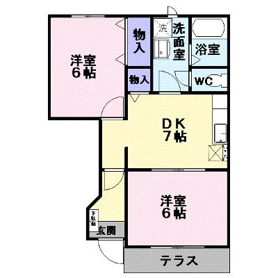 Ｆディマージュ　Ａ 103【管理NO：1-007303001-01030】 ★家具家電は申し込み後に搬入します★の外観画像